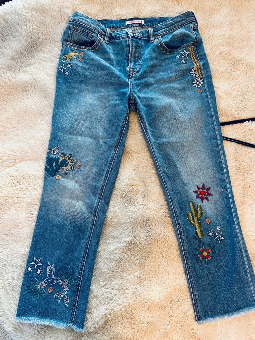 Johnny Was Western Embroidered Blue Women’s Jeans